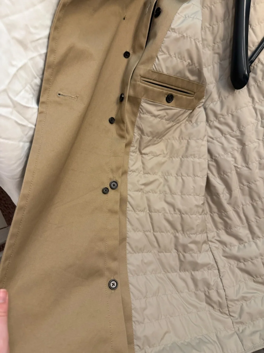 Men’s Banana Republic Trench Coat Cotton Shell, Removable Lining
